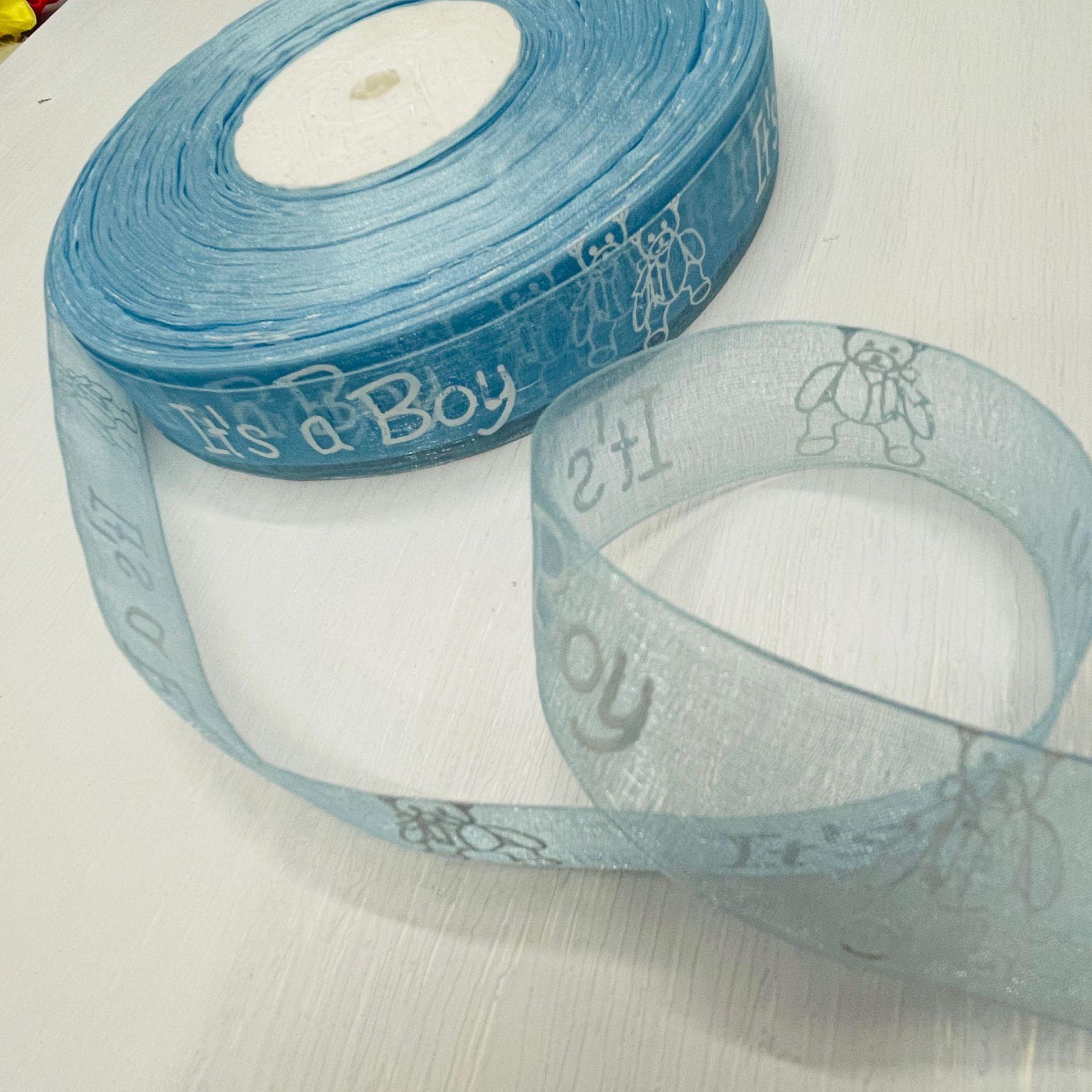 New Personalized DIY Yarn Strip Ribbon Printed Baby Boy/Girl Bear Bottle Baby Products Decorative Band