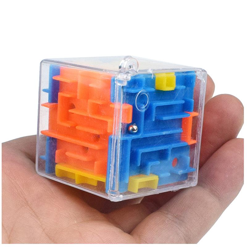 Children's 3d Magic Cube Rotating Bead Rolling Maze Six-Sided Three-Dimensional Maze Intelligence Pressure Reduction Toy Capsule Toy