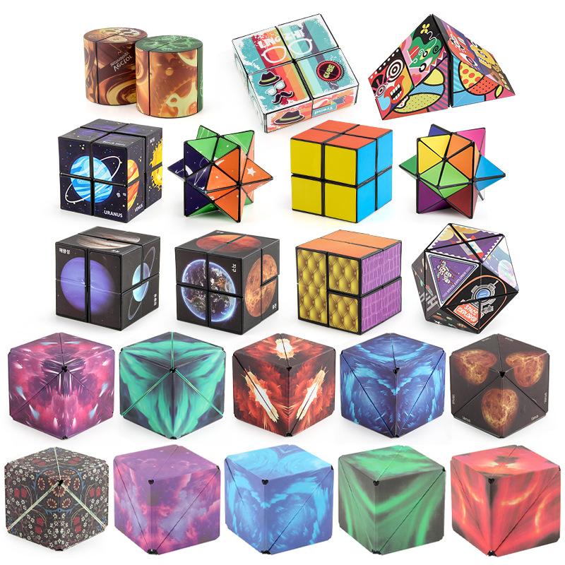 Tiktok Hot Selling Product 3D 3D Variable Magnetic Geometric Cube Smooth Rotating Deformation Cube Magic Cube Toy