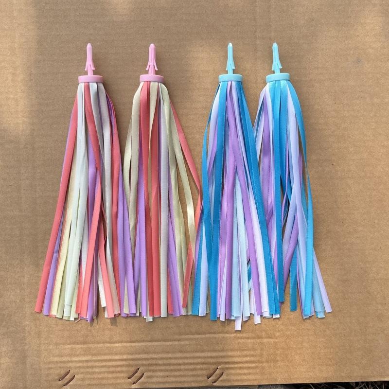 balance car scooter handlebar ribbon children's bicycle decorations color ribbon tassel panicle strap bicycle bell