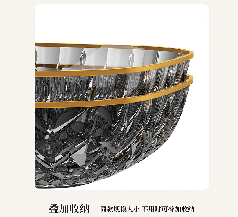 轻奢水果盘子PET透明ins风茶几零食盘花型果篮KTV果盘详情15