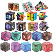 Tiktok Hot Selling Product 3D 3D Variable Magnetic Geometric Cube Smooth Rotating Deformation Cube Magic Cube Toy