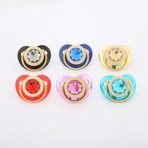 Cross-Border Pacifier Diamond Nipple with Chain Baby Products Wholesale Fork Baby Sleeping Maternal and Child Supplies