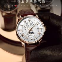 watch men's top ten swiss fully automatic machine watch waterproof luminous mechanical belt quartz watch genuine goods business watch