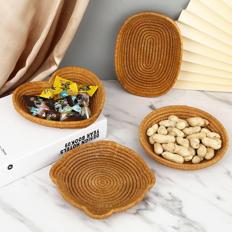 creative household wood grain breakfast fruit tray key storage home decoration arabic resin fruit plate