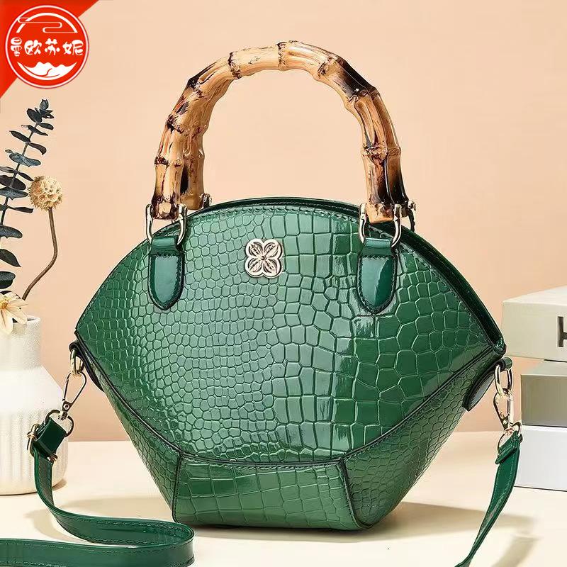 Advanced Texture Retro Bamboo Joint Handbags Women's 2023 New Niche Creative Shoulder Bag Messenger Bag Women's Bag