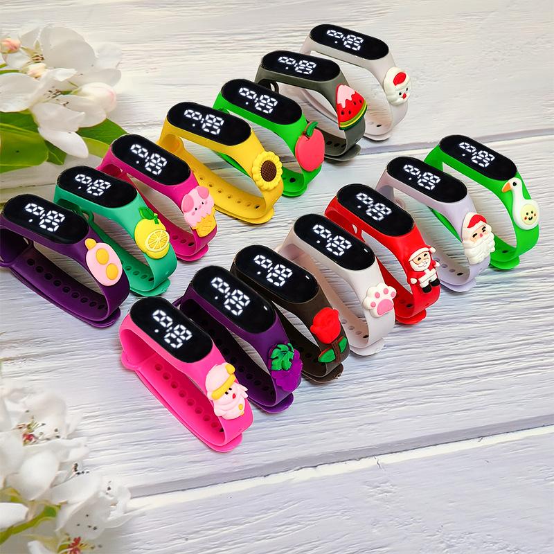 Cross-Border Factory Wholesale Customized Children's LED Electronic Watch Kindergarten Student Cartoon Cartoon Waterproof LED Watch
