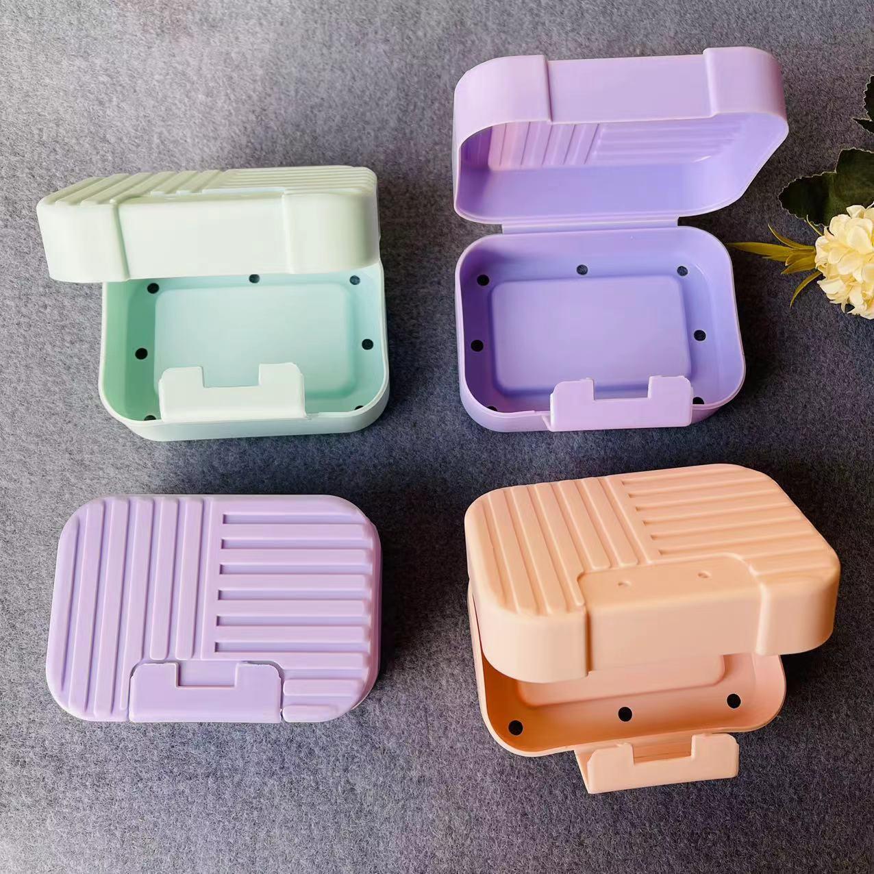 draining flip with lid soap box bathroom household creative seal portable travel soap box 2 yuan supply