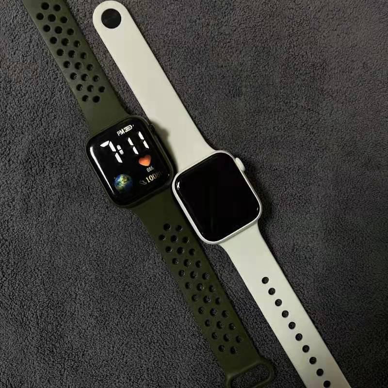 new led electronic watch c1-3 earth square apple waterproof digital fashion sports student electronic watch