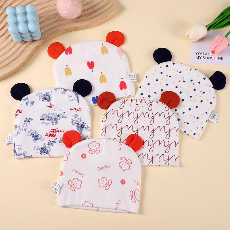 baby hat spring and autumn cotton newborn beanie double layer autumn and winter toddler newborn hat in stock wholesale