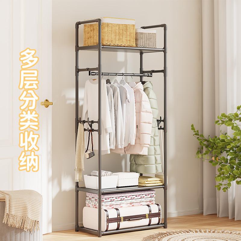 simple type multi-functional coat rack shoes and hat rack storage rack bedroom hanger floor storage rack cross-border
