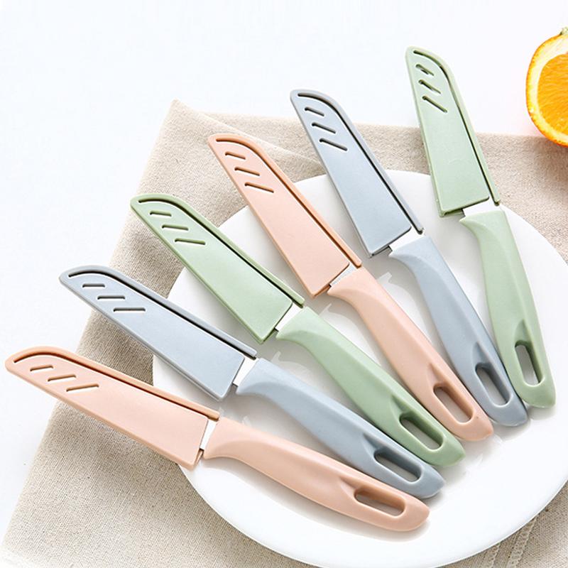 Candy Color Fruit Knife Stainless Steel Peeler Portable Knife Peeler Kitchen Gadget Fruit Knife