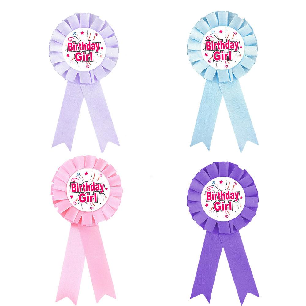 cross-border girl boy birthday boy button badge birthday party birthday party ribbon corsage