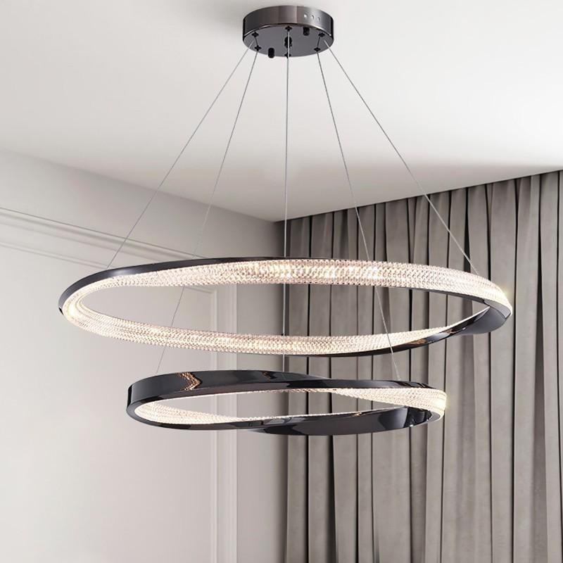 Italian Minimalist Living Room Chandelier Nordic Modern Designer Dining Room Bedroom Villa Model House Led Ring Lamps