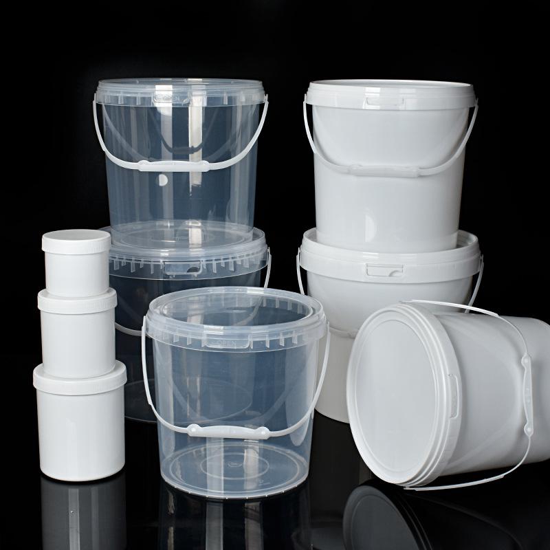 food grade sealed portable plastic bucket gland leak-proof yogurt milk tea frosted blossom bucket fruit cutting fruit packaging round barrel
