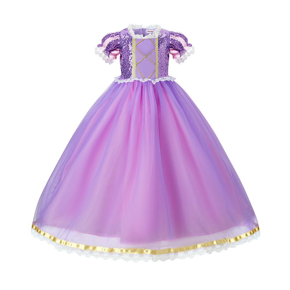 Sophie Foreign Trade Long Hair Princess Dress Kids' Skirt Lepei Clothes Snow White Clothing Girl Dress Christmas