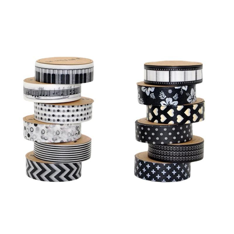 black and white paper adhesive tape retro and paper adhesive tape diy decoration student journal stickers creative adhesive