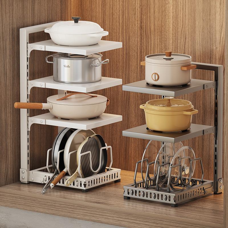 cookware storage rack cabinet pot rack cabinet kitchen shelf multi-layer household multi-functional sink