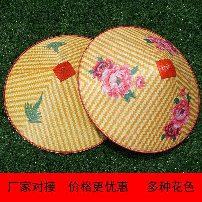 Wholesale Three-Leaf Plastic Bucket Hat Outdoor Rain-Proof Sunscreen Straw Hat Summer Peasant Pastoral Hat Big Brim Bucket Hat