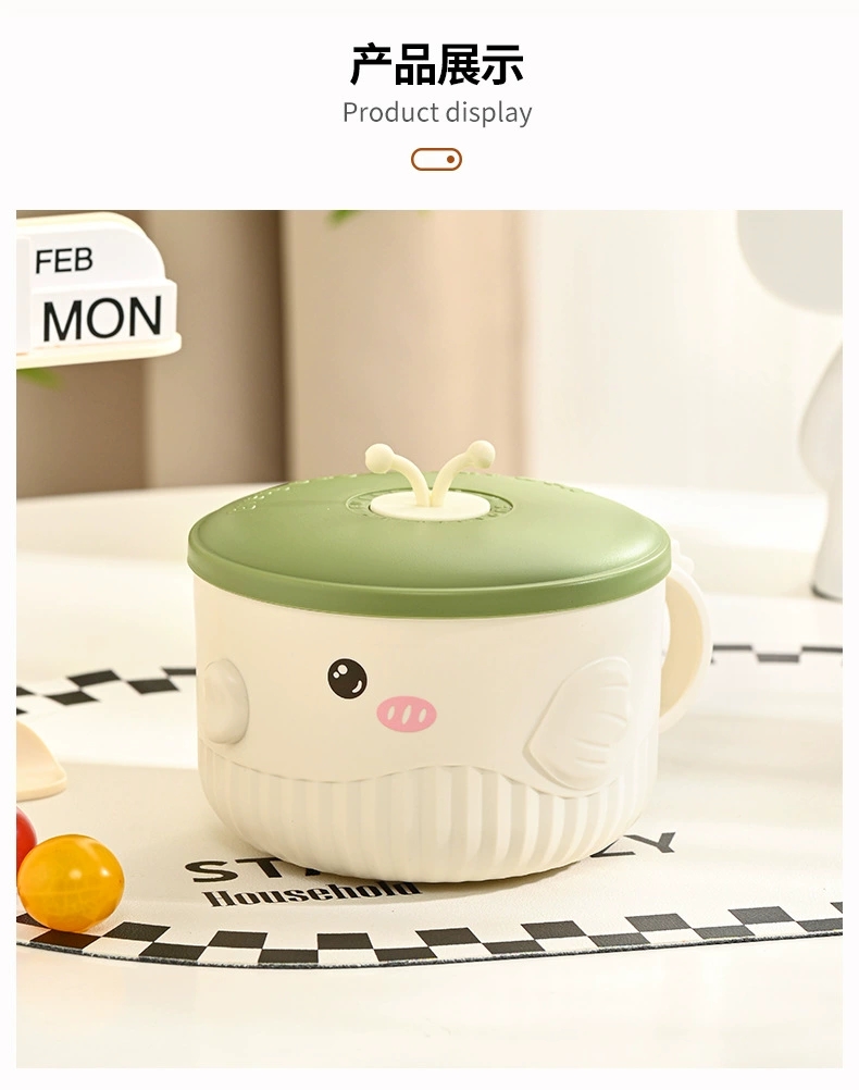 M73-9986 Children's cute cartoon 304 stainless steel bowl, soup bowl handle, baby food bowl, student soup bowl, fish lunch box detail image 8