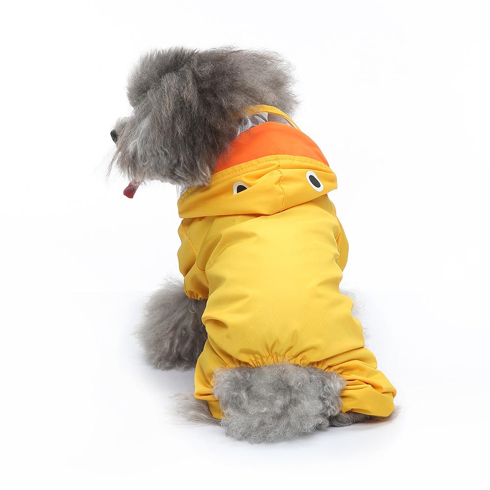 popular pet raincoat cross-border four-legged raincoat small dog chest back reflective dog raincoat waist bag tail duck style