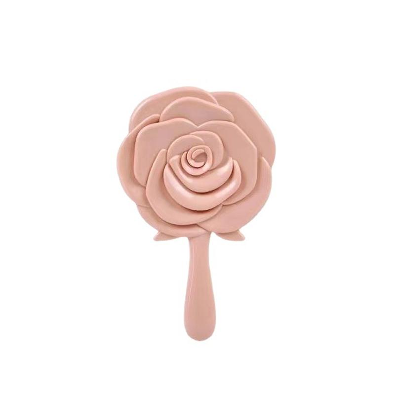 european retro rose flower small mirror creative plastic mirror beauty dressing mirror makeup hand-hold mirror portable mirror Item Picture