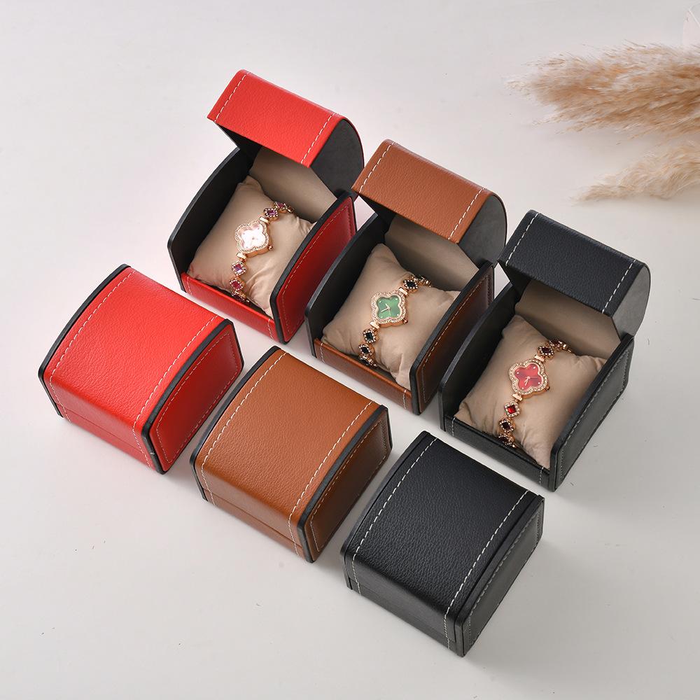 pu leather stitching watch box jewellery box display bracelet bracelet box premium wrist watch gift packaging box