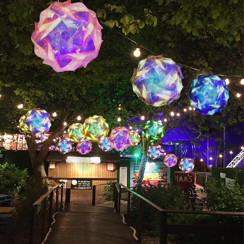 magic color laser shade round spherical chandelier handmade diy supermarket decoration new creative atmosphere iq light