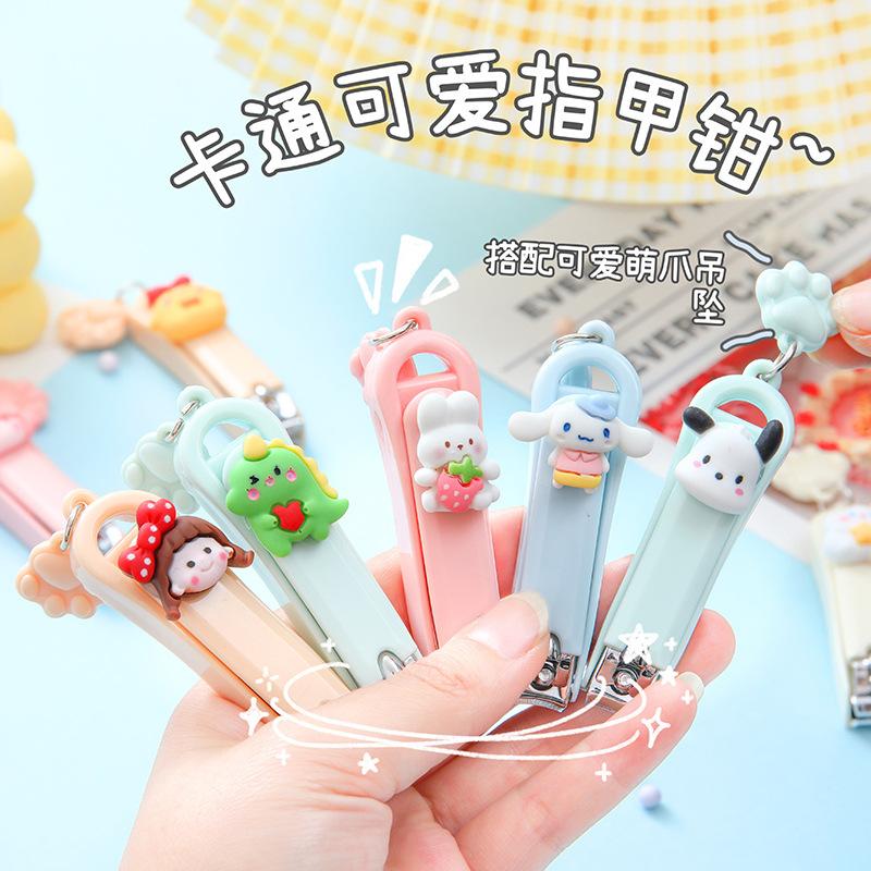 Children's Cartoon Cat's Paw Pendant Nail Scissors Girls Portable Nail Clippers Household Products Folding Manicure Nail Clippers