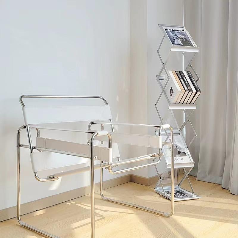 lazy sofa vassili chair ins nordic saddle leather chair stainless steel leisure single-seat sofa chair leisure chair