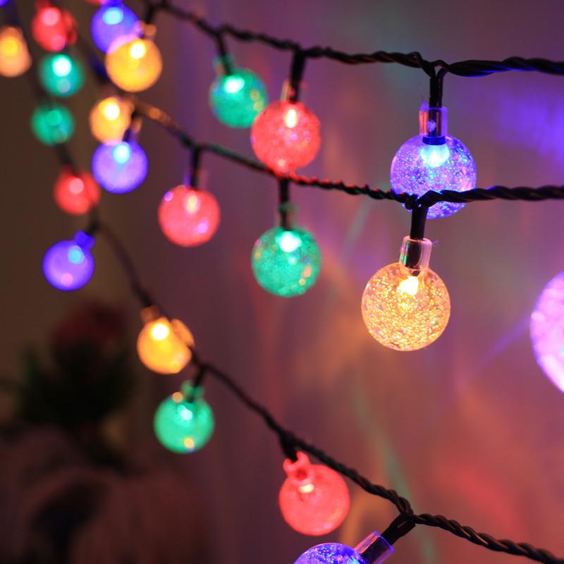 led light string ball light camping atmosphere colored light string christmas outdoor courtyard festival decoration solar led string light