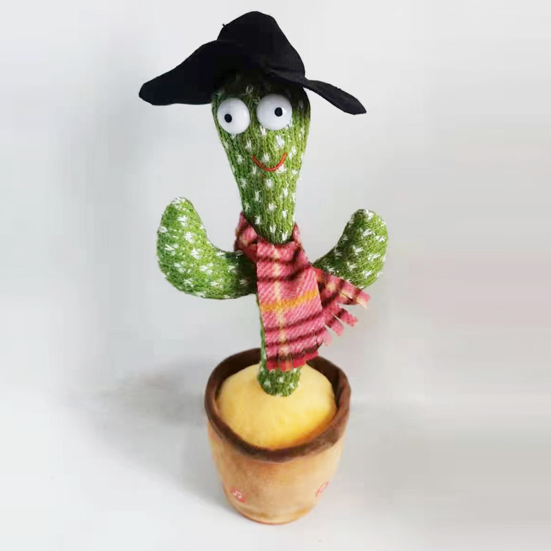 新款带彩光扭脖子唱歌儿童电动玩具毛绒仙人掌男孩女孩玩具详情2