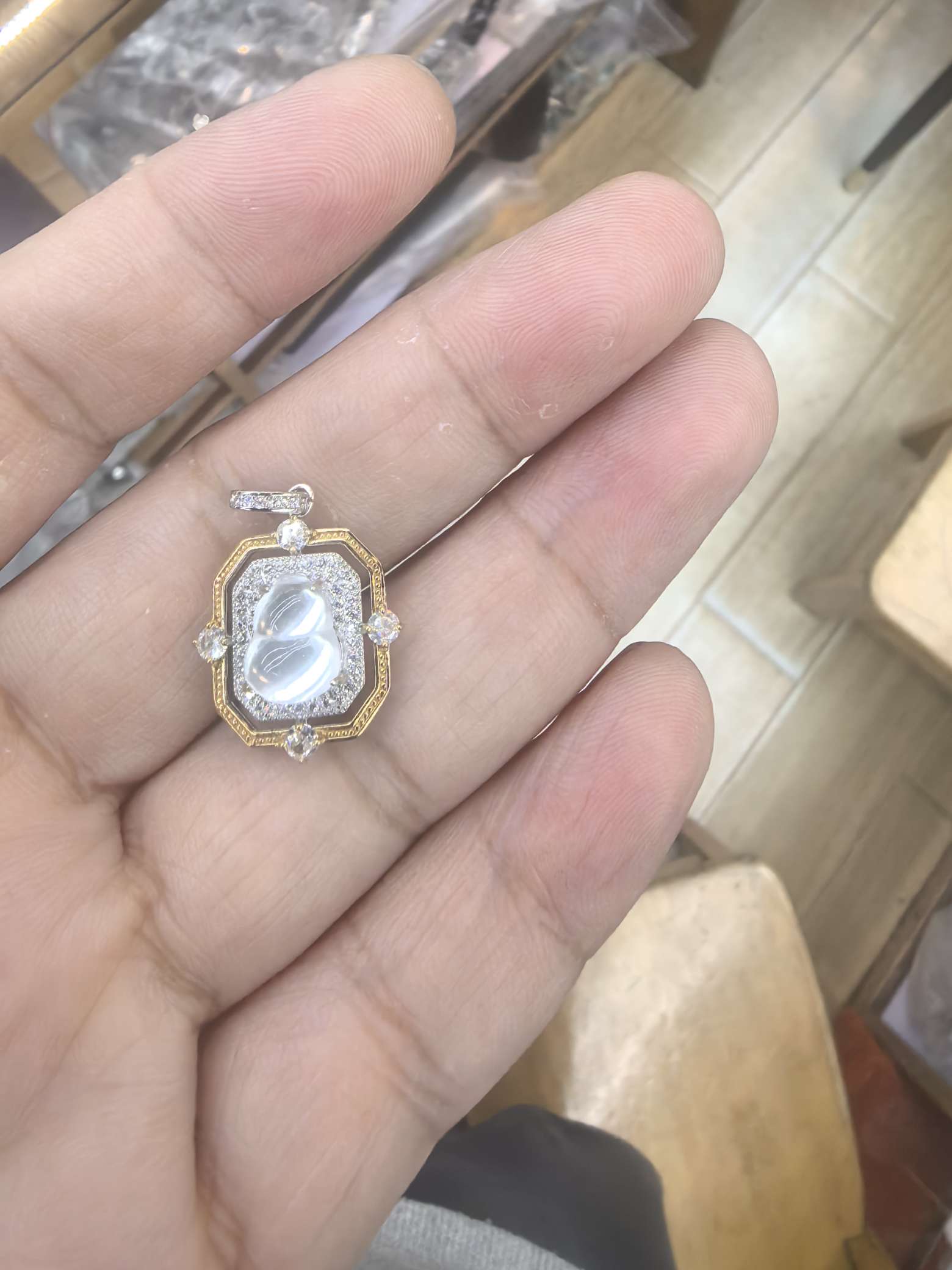 纯银双色长方葫芦吊坠，髓缘珠宝，2024112508