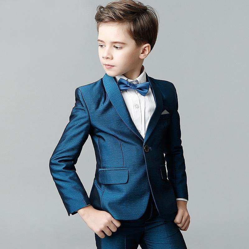 Boy's Suit Set Three-Piece Set Handsome Korean Style Boys' Performance Clothes Dresses of Bride Fellow Kids Children's Small Suit Men's Spring and Autumn