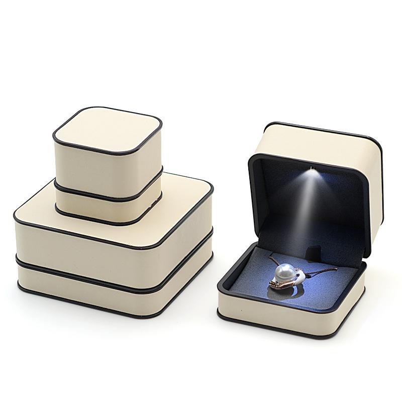 led light ring box high-end pendant box necklace box gift box bracelet box bracelet box long chain box printed logo