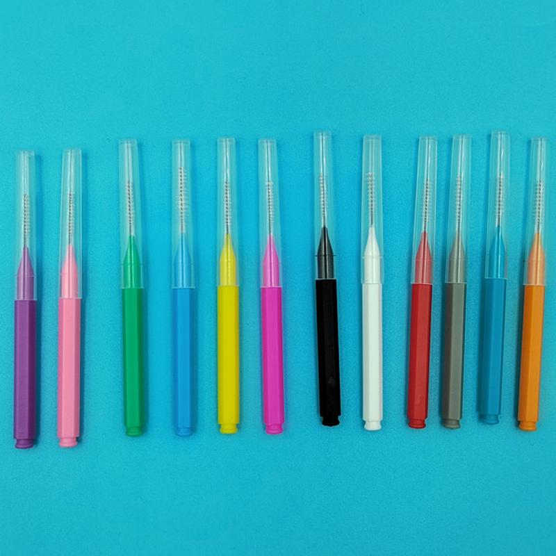 multiple colors beauty eyebrow brush hot sale beauty mascara brush orthodontic interdental brush teeth cleaning care interdental brush