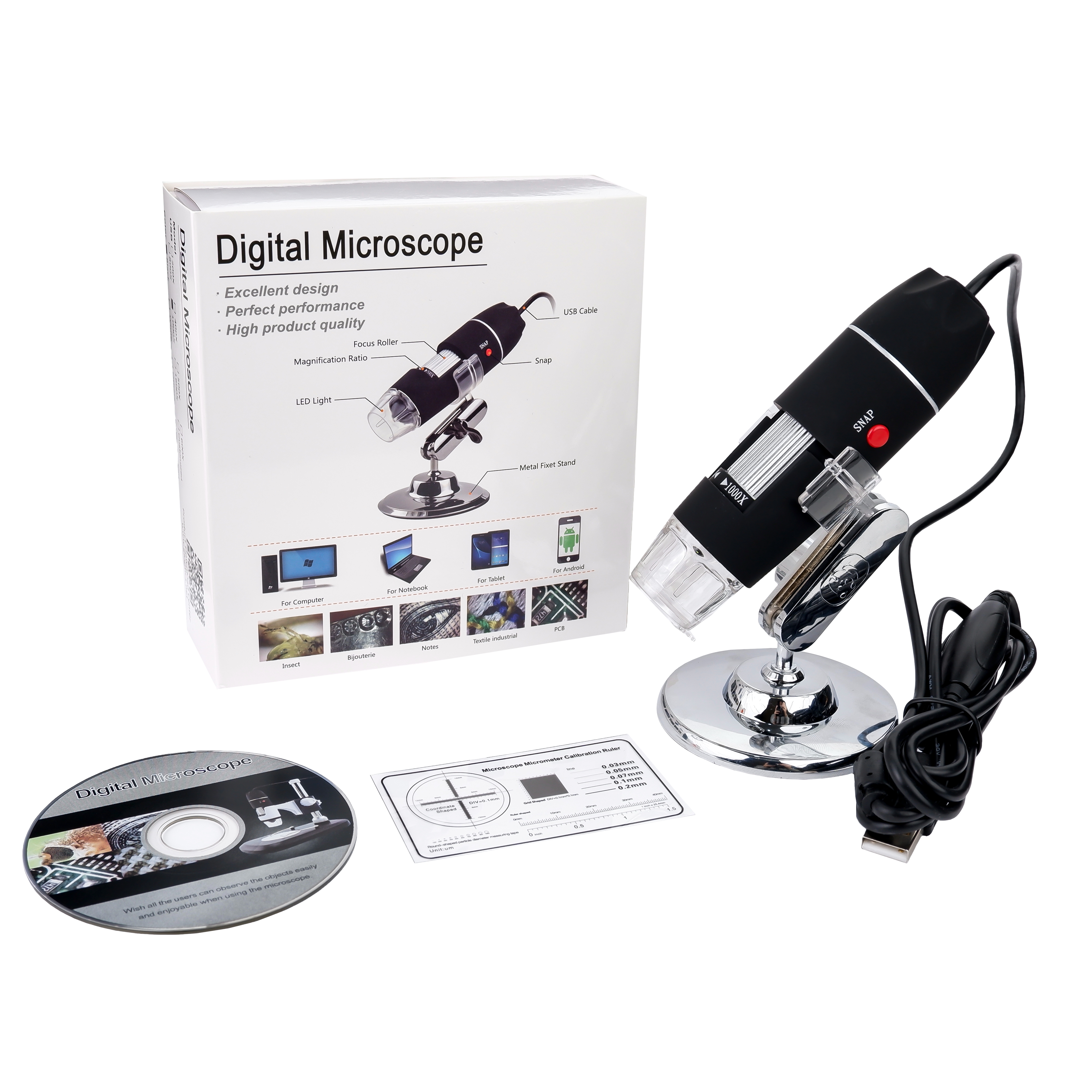 The magnifying glass can be connected to a computer for precise measurement of bright lighting and is portable with high magnification Item Picture