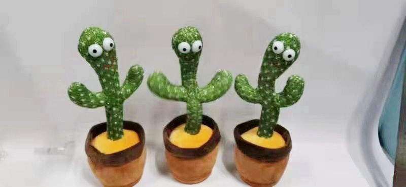 新款带彩光扭脖子唱歌儿童电动玩具毛绒仙人掌男孩女孩玩具详情7