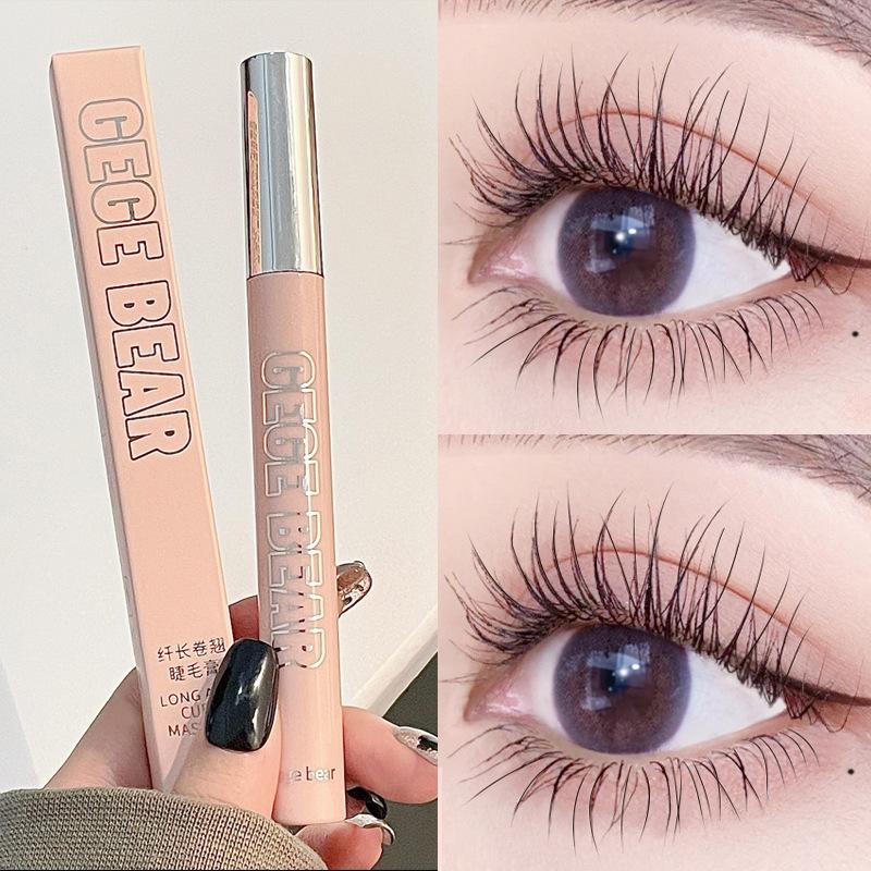 gege bear long curling mascara fine bruch head thick waterproof long-lasting styling not easy to smudge beginner