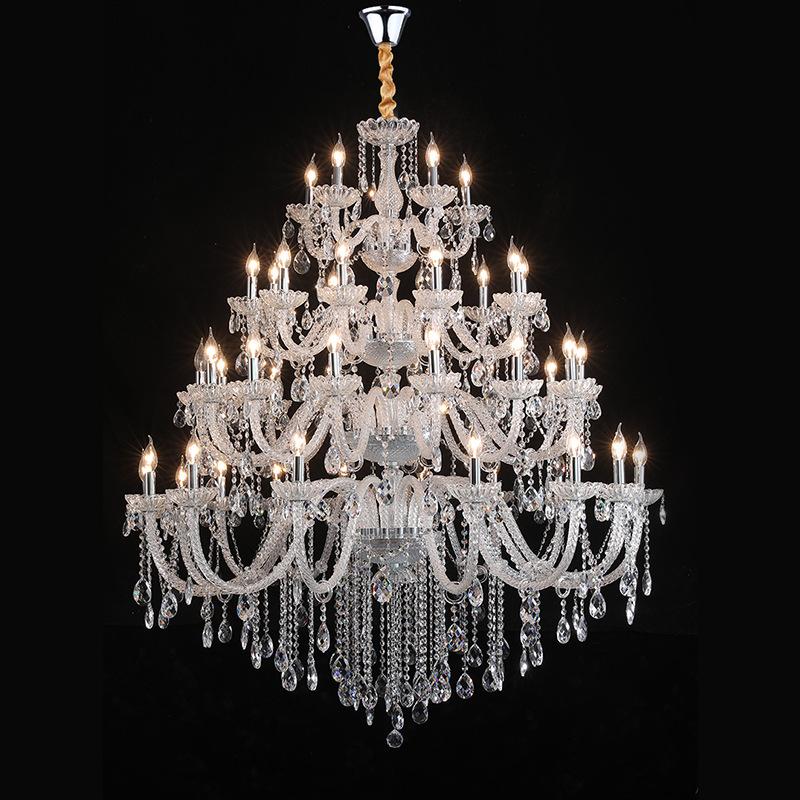 duplex building living room crystal chandelier european luxury elegant villa hotel empty stair chandelier wedding chandelier