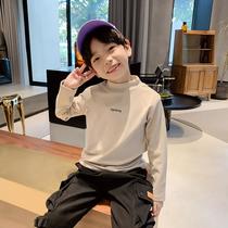 boys' half turtleneck dralon bottoming shirt children's clothing children's autumn winter clothing older kids' long sleeve t-shirt top inner winter clothes t