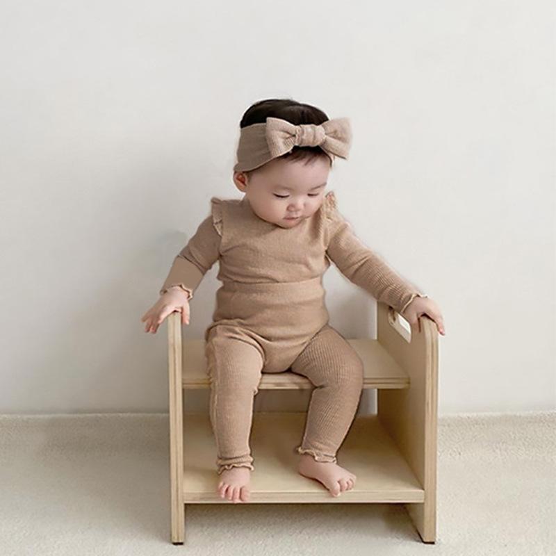 south korea children's clothing baby jumpsuit suit little kids' home wear two-piece set baby jumpsuits autumn clothes children's clothing