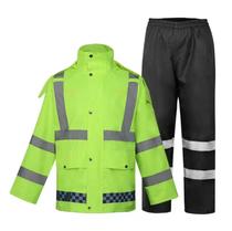 factory direct sales traffic duty reflective raincoat adult outdoor traffic safety waterproof split raincoat
