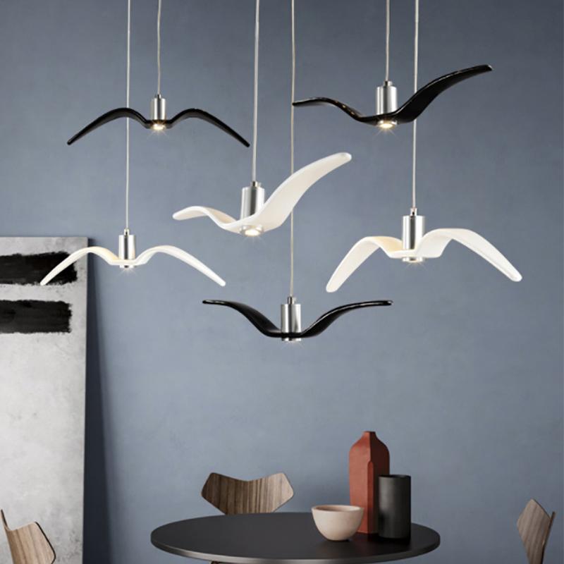 nordic restaurant modern net bar creative personality background wall milk tea clothing hotel lobby bird seagull chandelier