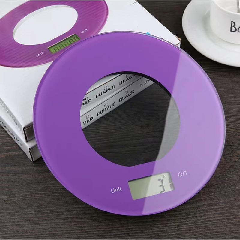 creative disc electronic kitchen scale 5kg/1g electronic scale abs plastic parts 4mm thick tempered glass electronic scale