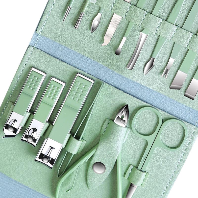Nail Scissor Set 16-Piece Candy Green Pedicure Manicure Manicure Implement Nail Clippers Nail Clippers Suit