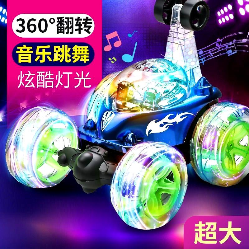 remote control car toy stunt rolling car cool light music twist car remote control deformation car children's toy wholesale