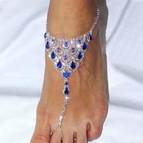 amazon new diamond-embedded finger anklet european and american beach ornament fashion trend crystal anklet female anklet