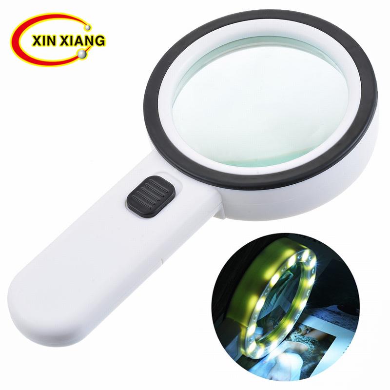 30 times double-layer optical glass lens with led light magnifying glass antique collection appreciation reading ce rohs certification