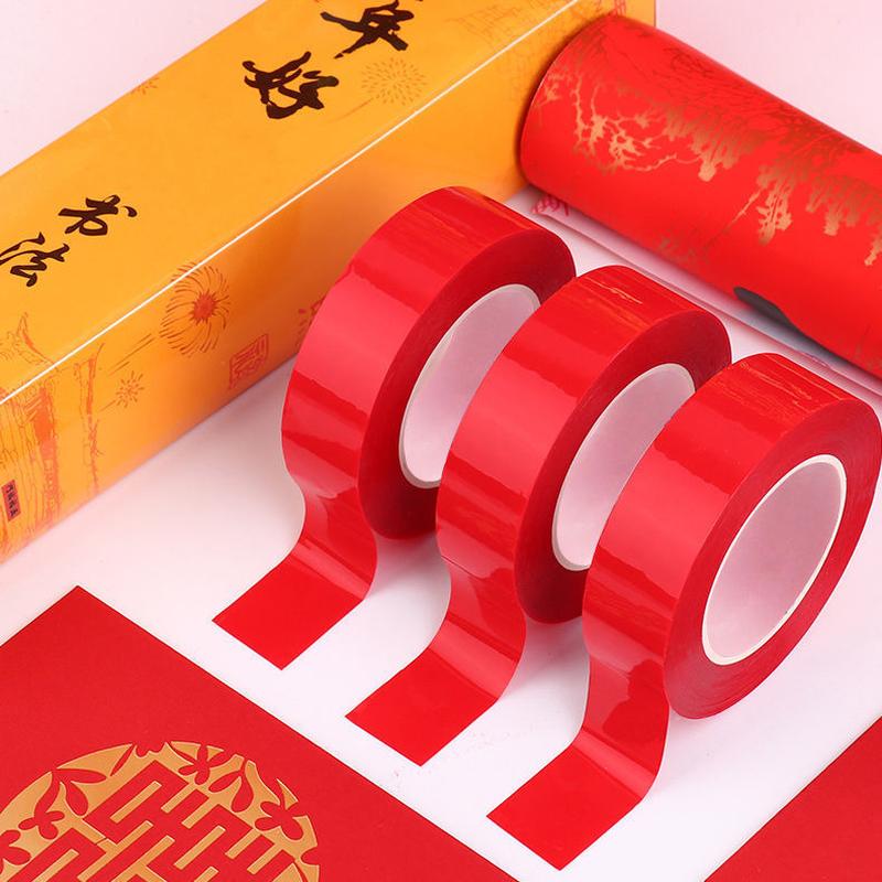 stick spring festival scrolls couplets special traceless no residue transparent double adhesive tape new year painting wedding car wedding room no glue left easy to tear tape Item Picture